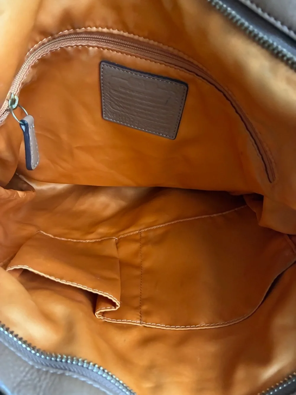 Coach Pebbled Leather Shoulder Bag in Cognac